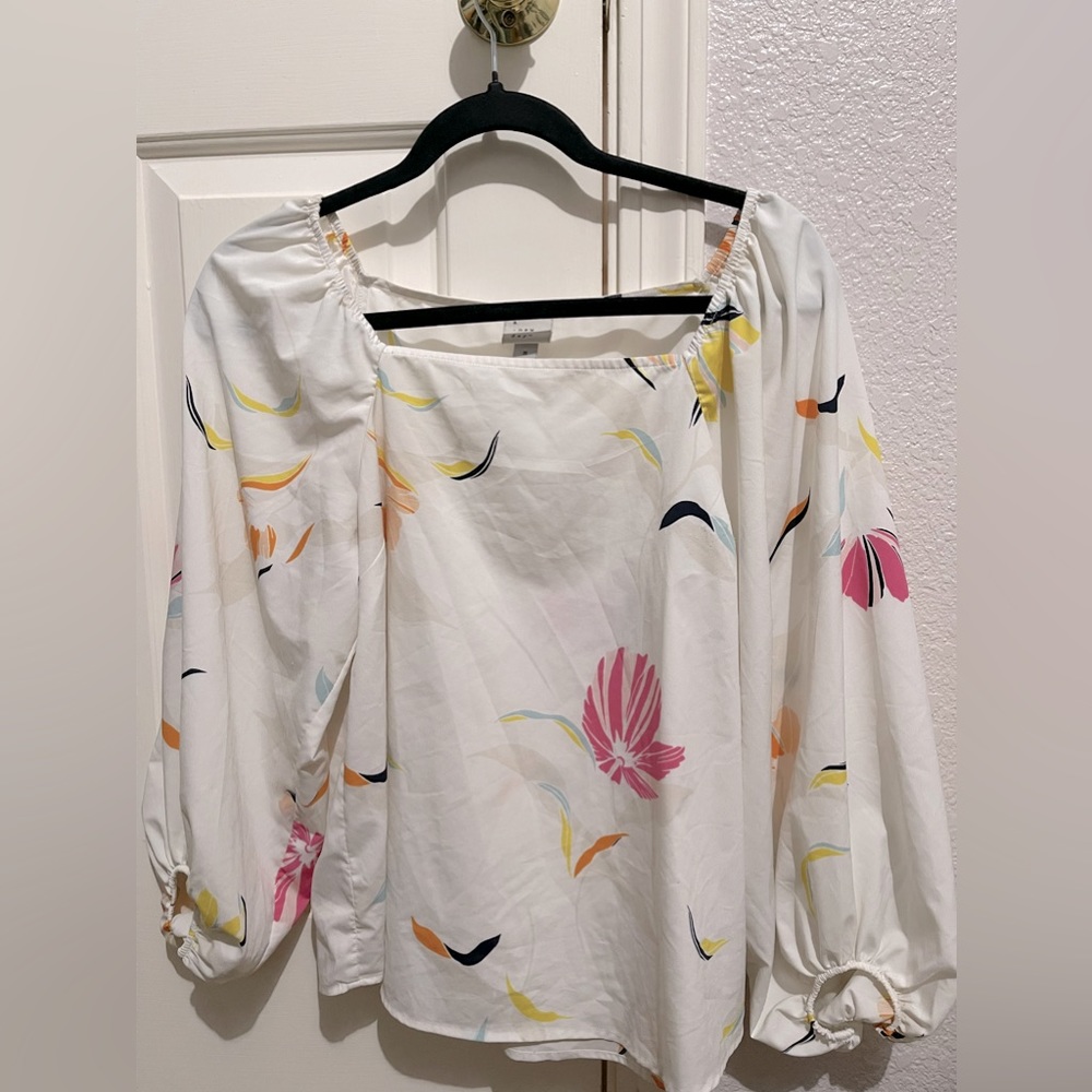 A New Day White Puff Sleeve Blouse